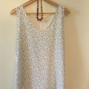LOFT White Speckled Tank Top